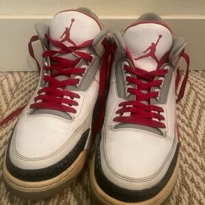 White and Red Sneakers with Logo